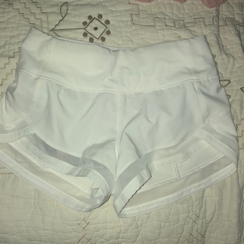 White Lululemon shorts